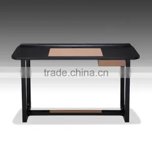Modern Simple Hot Wood Kids Study Table With Drawer Black Color Book Room Office Table thumbnail-1