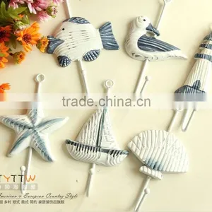 CY077 Mediterranean Style Decorative Wall Hanging Tag Hook Decorative Wall Hanging Tag Fish Animal Seashell Hanging Tag thumbnail-1
