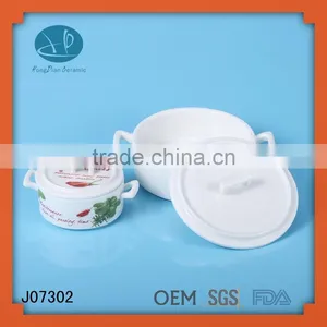 Round Ceramic Mini Candy Jar,ceramic Jar With Lid,mini Casserole,baking Pan thumbnail-1
