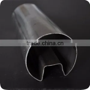 201 304 Round Stainless Steel Slotted Tube For Stair Glass Railing thumbnail-1