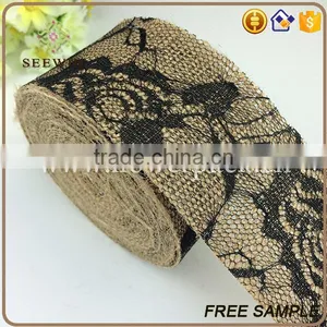 Trendy High Quality Lace Pattern Jute Ribbon thumbnail-5