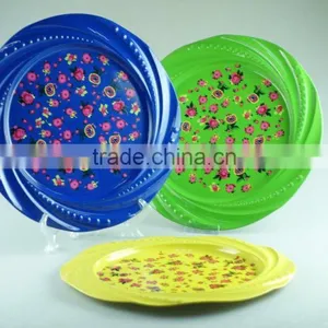 New Stainless Steel Decal and Spray Paint Plate Cast Iron Food Storage Dish Enamel Round Dish thumbnail-2