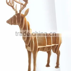 MDF Christmas Creative Furniture Deer Table Bookshelves Puzzle thumbnail-2