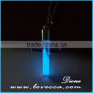 Luminous Pendant Necklace Blue Fluorescent Hollow Locket Glow In The Dark For Women thumbnail-5