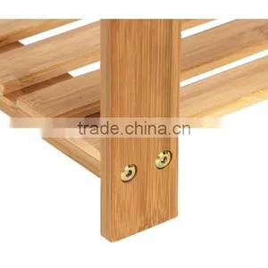 2 Tier Natural Bamboo Shoe Rack Bench Storage Organiser Holder 70 x 28 x 45cm thumbnail-5