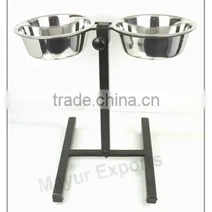 Stainless Steel Pet Bowl - Adjustable Stand thumbnail-1