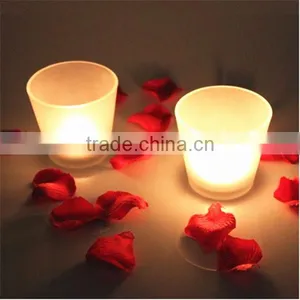 3oz Frosted Glass Candle Holder With Tea Light thumbnail-1
