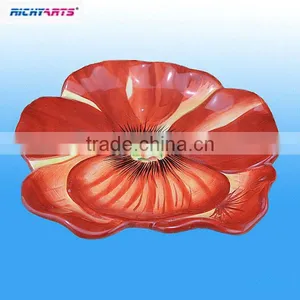 Embossed Flower Shaped Ceramic Plate thumbnail-1