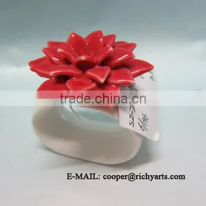 Ceramic Decorative Napkin Rings With Flower Design thumbnail-1