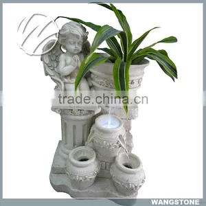 Stone Praying Little Angel Water Fountain thumbnail-1