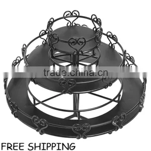 3-Tier Metal Heart Design Rotating Nail Polish Organizer Display Rack Stand Gift thumbnail-4