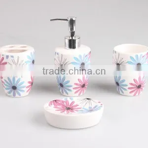 4pcs Ceramic Bathroom Set,bathroom Accessories Ceramic,Promotion Gift Premium in Colorful Display Box Accessories Set thumbnail-2