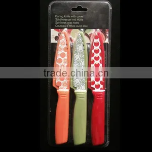 KN-7220 3 PCS Non-stick Color Paring Knife With Cover thumbnail-1