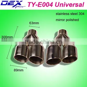 High Quality Auto Part Stainless Steel 304 Universal Double Exhaust Tip thumbnail-1