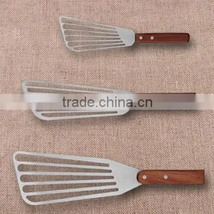 Types of Spatula Stainless Steel and Wooden Handle Mini Fish Spatula thumbnail-4