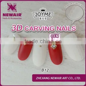 Beauty Nail Supplies Press on Nails Two Color Metal Decoration Artificial Nail Tips Natural thumbnail-1