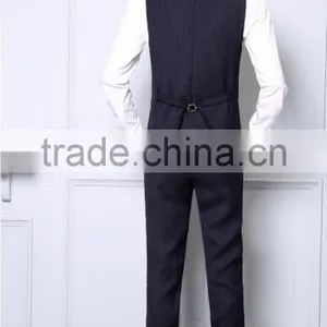 Autumn and Winter Men's Striped British Leisure Slim Fashion Business 3 Piece Suit thumbnail-6