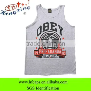 100 Cotton Solid Color Custom Printing Mens Tank Tops Wholesale thumbnail-1