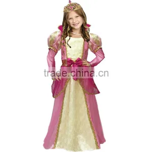 Beauty Princess Shimmer Golden Belle Childs Costume Fancy Dress For Girl Kids thumbnail-2