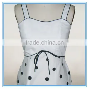 New Model Girl Polka Dot Print White Dress Elegant Style thumbnail-2