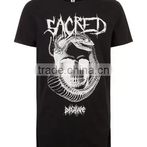 New Fashion Printed Tees Longline Short Sleeve t Shirt Men Summer Casual Black T-shirt thumbnail-5