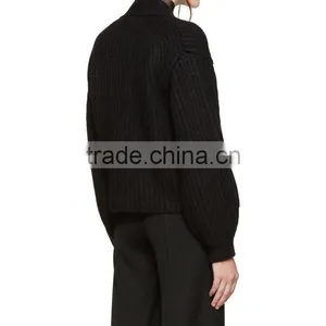 Solid Color Korean Sweater Thick Fashion Y-neck Collar With Button for Women thumbnail-3