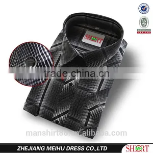 New Design Short Sleeve Check Men Shirts thumbnail-3