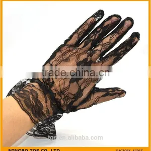 Women Fashion Wedding Short Cheap Lace Gloves thumbnail-2