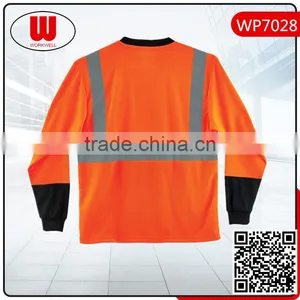 Long Sleeve Safety Reflective Cheap T-shirt,orange thumbnail-2