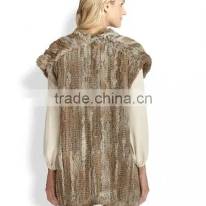 Made in China YR679 Hot Selling Women Winter Rabbit Vest/New Style Fashion Fur Vest thumbnail-3
