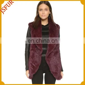 Top Quality Women Vest Genuine Rabbit Fur Waistcoat thumbnail-1