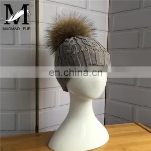 2016 Fashion Design Hot Sale Winter Hat With Cute Fur Pom Kids Beanie thumbnail-4