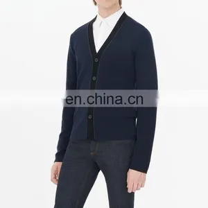 Fashion Winter Solid Color Cardigan Men Woolen Sweater Design Of Hot Selling Christmas Sweaters thumbnail-2