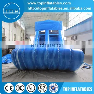 Durable Blue Marble Inflatable Water Slide With Pool thumbnail-6