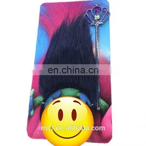 MCH-2372 Wholesale 2017 New Product Halloween the Good Luck Trolls Magic Fairy Wand Black Wigs Headband for Kids thumbnail-1
