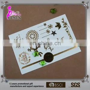 NEW Metallic Gold Silver Temporary Tattoos Jewelry Flash Body Bling Stickers thumbnail-1