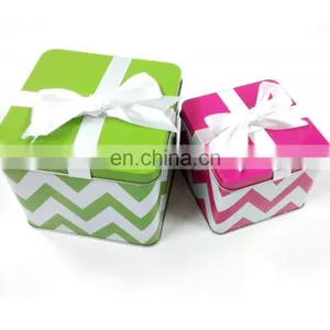 New Arrival Christmas Snowman Square Metal Tin Box Set Film Bow-tie Storage Tin Biscuits Candy Gift thumbnail-1