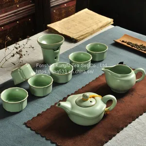 A Complete Set of Household Ceramic Kung Fu Tea Sets thumbnail-2