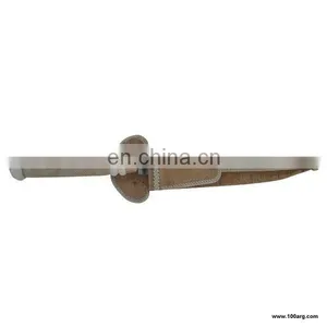 Knife With Handle in Rawhide Braided and Deer Antler Rawhide Sheath Fina. thumbnail-1