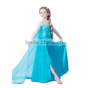 2015 Hot Frozen Dress Frozen Elsa Dress Wholesale Frozen Costume Girls Dresses SU036 thumbnail-1
