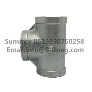 4 Inch Tee 3 Way Tee Threaded Pipe Fittings Stainless Steel SS 304 Female x Female x Female thumbnail-2