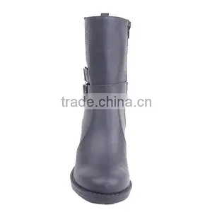 Wholesale Cowboy Female Half Boots Women Zipper Boots High Heels With Buckles thumbnail-3