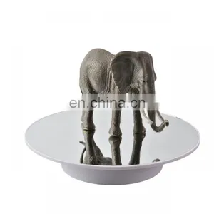 360 Degree Rotating Mirror/Velvet Top Battery/USB Spin Display Stand Table 25cm Motorized Turntable for Photography thumbnail-1