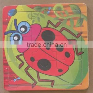 BSCI Factory 9 Pcs Disposable Plates Custom Paper Sticker Printing Insect Ladybug Wooden Jigsaw Puzzle Educational Toys For Kids thumbnail-3