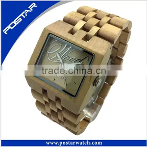 Fashion Wooden Wrist Watch Sapphire Waterproof Quartz For Lover Gift thumbnail-1