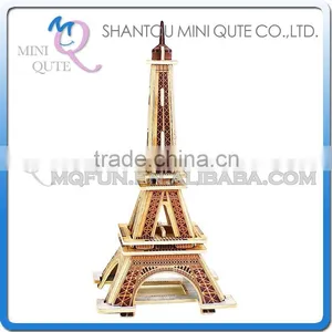 Mini Qute 3D Wooden Puzzle Eiffel Tower World Architecture Famous Building Adult Kids Model Educational Toys Gift NO.MJ201 thumbnail-1