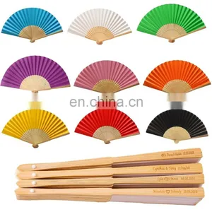 High Quality Personalized Fashion Couloured Printed Bamboo Hand Fan For Promotion Or Event thumbnail-1