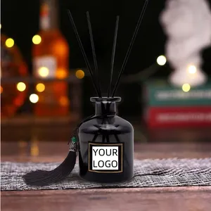 Wholesale Luxury Hotel Custom Private Label Fragrance Fiber Rattan Stick Glass Bottle Reed Diffuser Custom Diffuser thumbnail-2