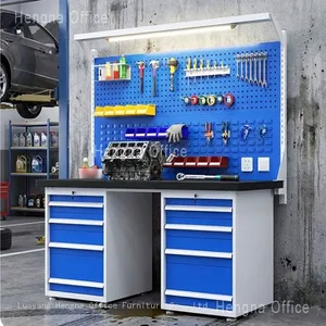 5S Workbench With Pegboard & Label Holders - Steel Lean Manufacturing Table for Workshop Tool Organization & Visual Management thumbnail-1
