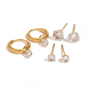Fade-Free Gold Plated Earrings - Tarnish-Resistant Waterproof Stainless Steel Jewelry thumbnail-5